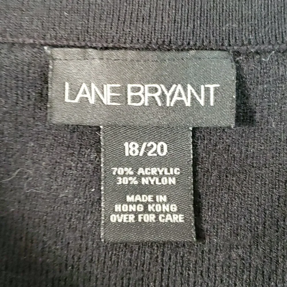 LANE BRYANT Black Sweater w/ Rabbit Fur Collar‎ SIZE 18/20